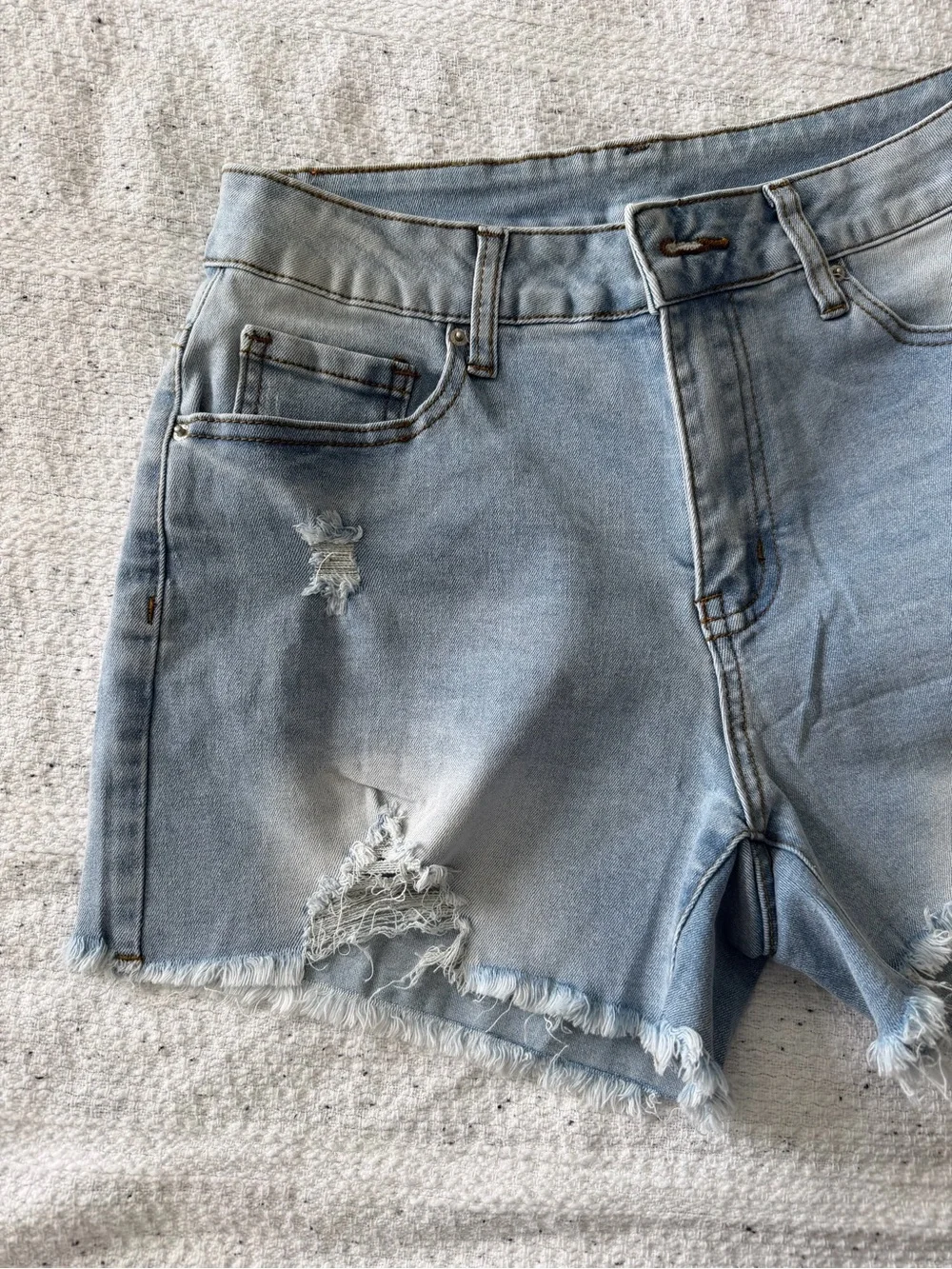 Distressed Denim Shorts